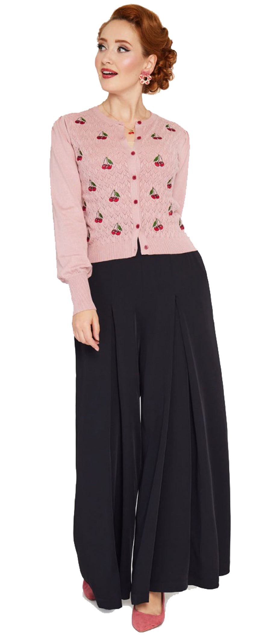 Voodoo_Vixen_CHERRY_VINTAGE_Kirschen_50s_Bell_Sleeve_CARDIGAN_Strickjacke__Rosa-3