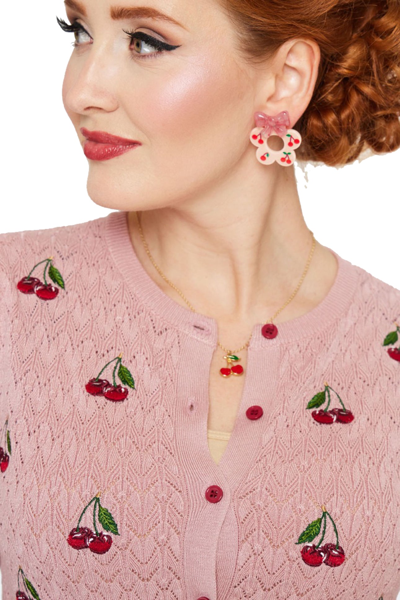 Voodoo_Vixen_CHERRY_VINTAGE_Kirschen_50s_Bell_Sleeve_CARDIGAN_Strickjacke__Rosa-4