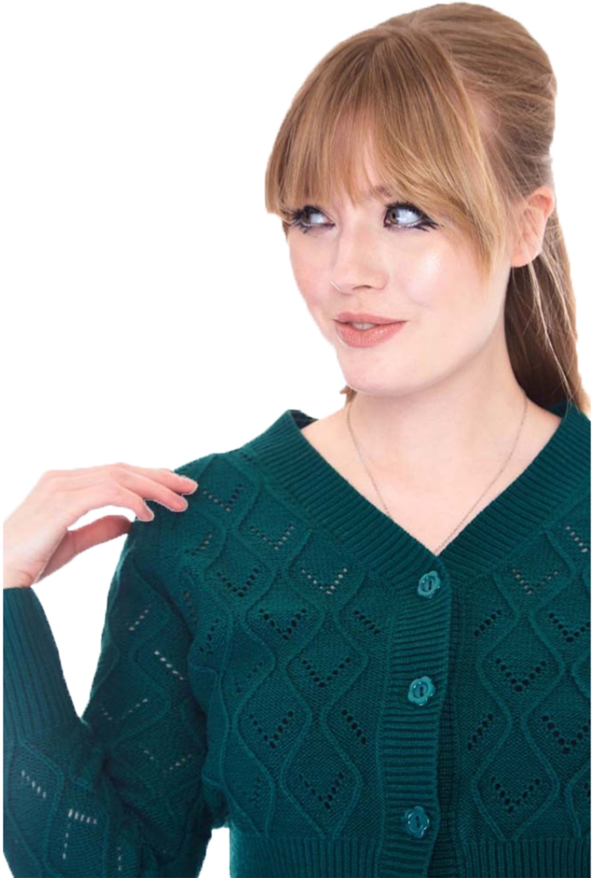 Voodoo_Vixen_CHUNKY_KNIT_50s_BUTTONED_Langarm_CARDIGAN_Strickjacke_Tannengruen_Killer_Kirsche-2OkwEY3syBEtM4