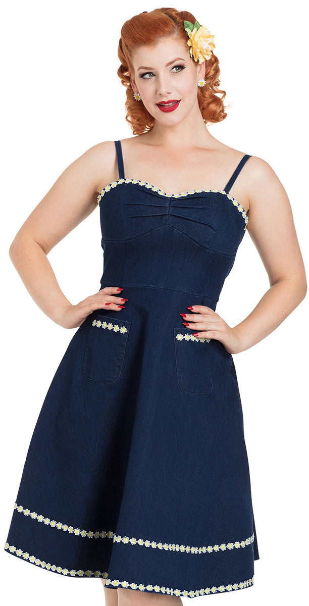 Voodoo_Vixen_DAISY_MAY_Vintage_DENIM_Gaenseblumen_TRaeGER_Dress_KLEID-1