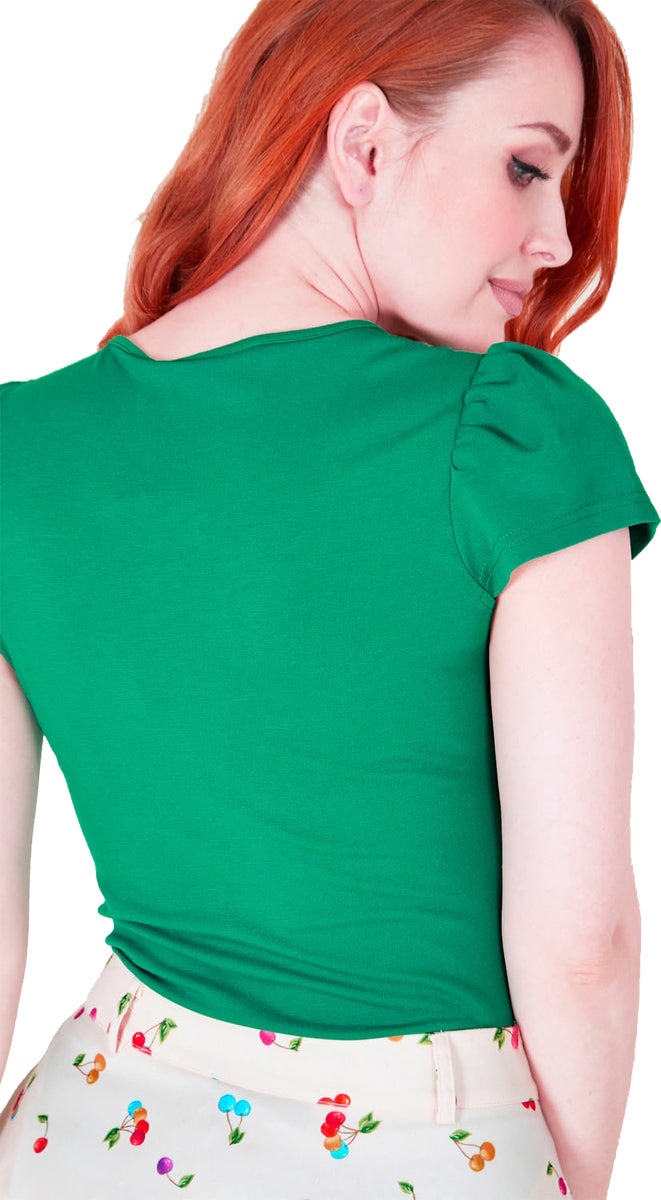 Voodoo_Vixen_DEBBIE_DAISY_Vintage_Gaenseblumen_KURZARM_SHIRT_Oberteil_Gruen_killer_kirsche_4