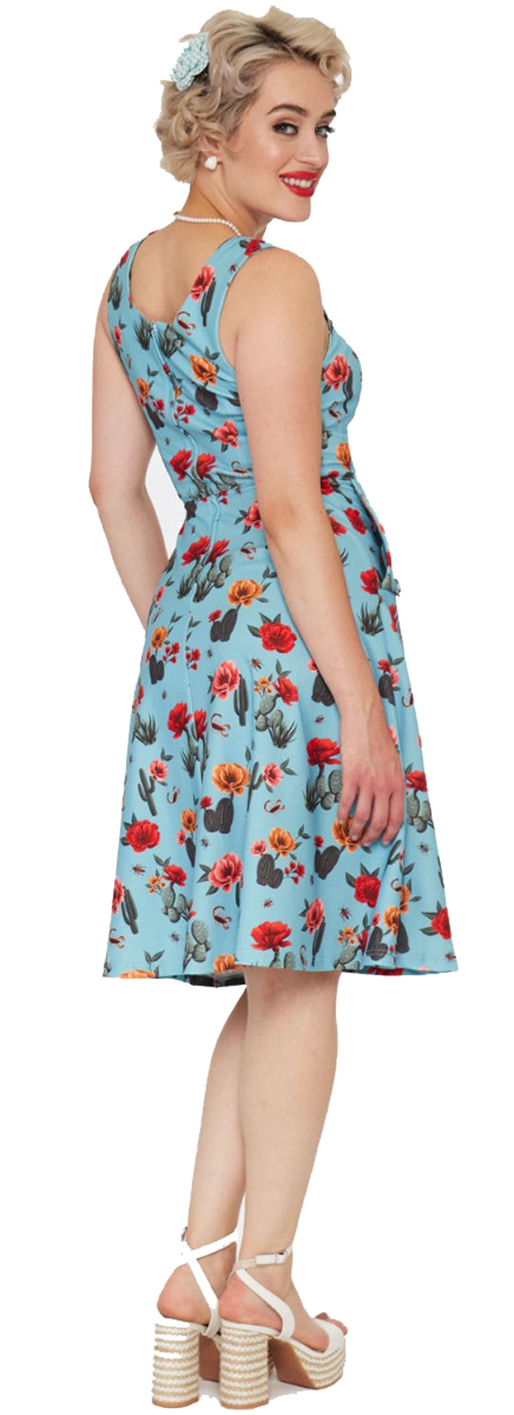 Voodoo_Vixen_DESERT_FLORAL_Vintage_CACTUS_Kakteen_Traeger_50s_SWING_DRESS_Kleid_-_Himmelblau-5