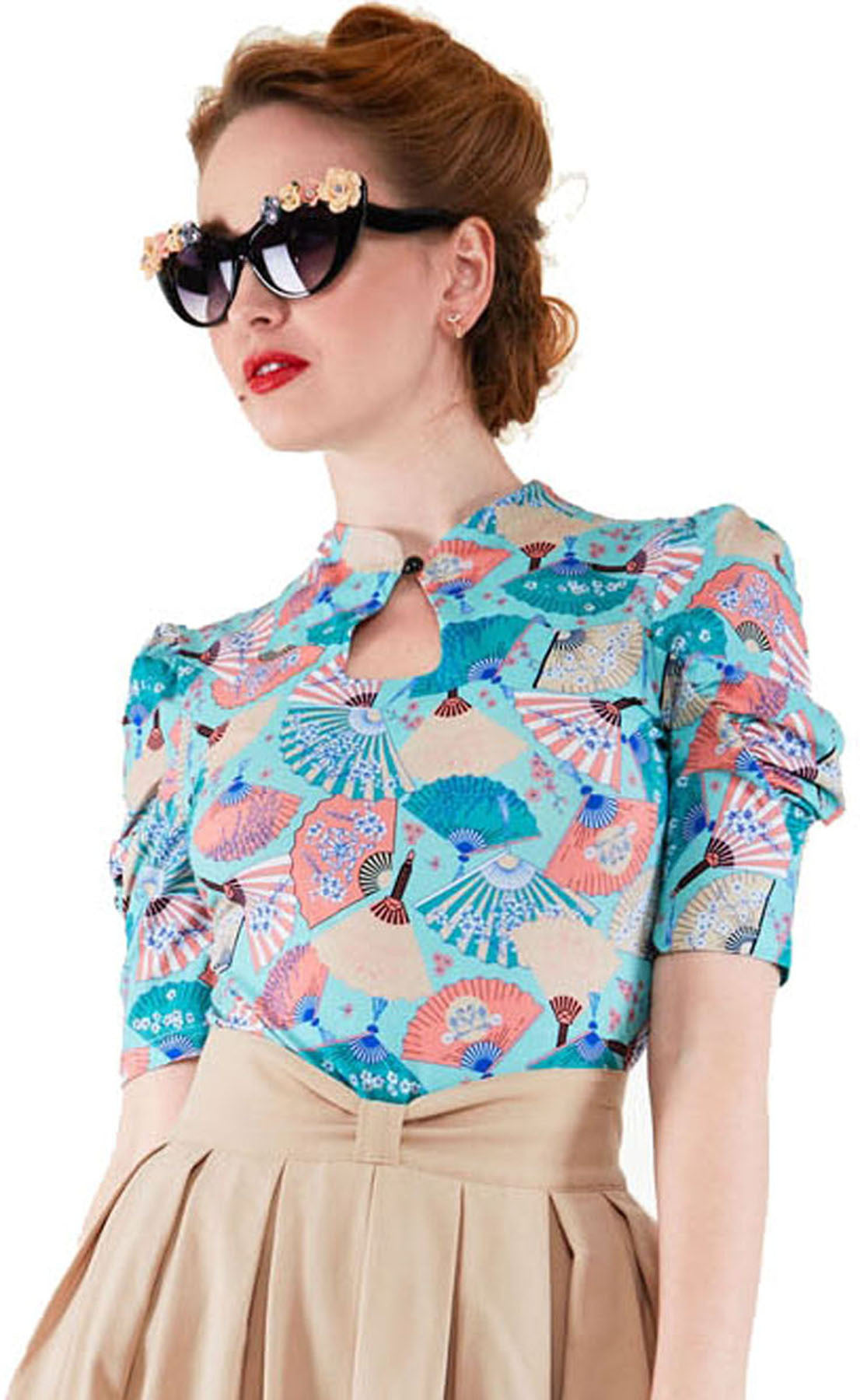 Voodoo_Vixen_DITA_TEESE_Vintage_FaeCHER_Fan_RUFFLE_Peephole_BLOUSE_Oberteil_killer_kirsche