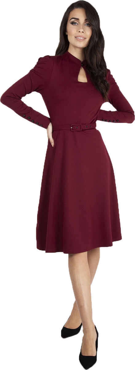 Voodoo_Vixen_DITHA_Vintage_PEEPHOLE_Langarm_50s_Swing_Dress_KLEID_Bordeaux-1