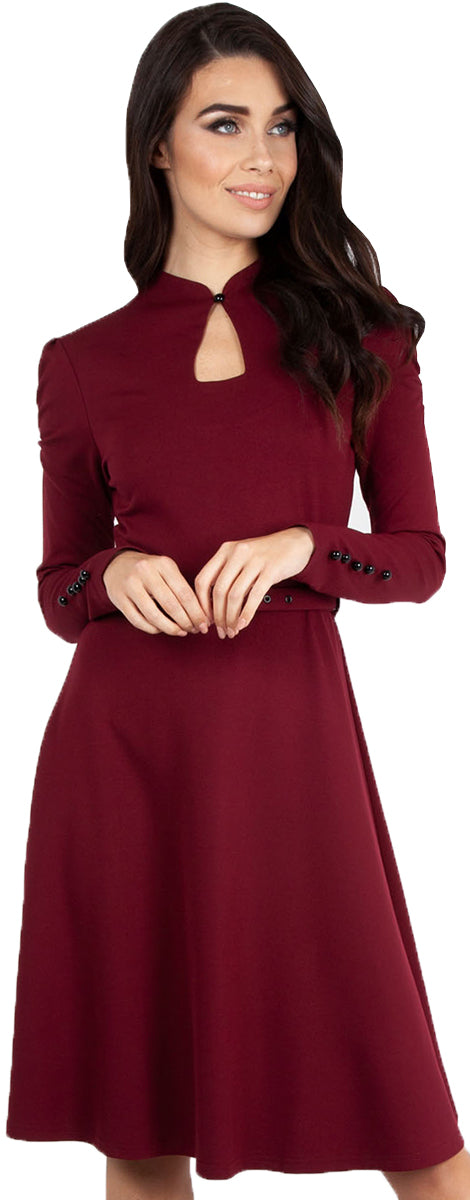 Voodoo_Vixen_DITHA_Vintage_PEEPHOLE_Langarm_50s_Swing_Dress_KLEID_Bordeaux-2