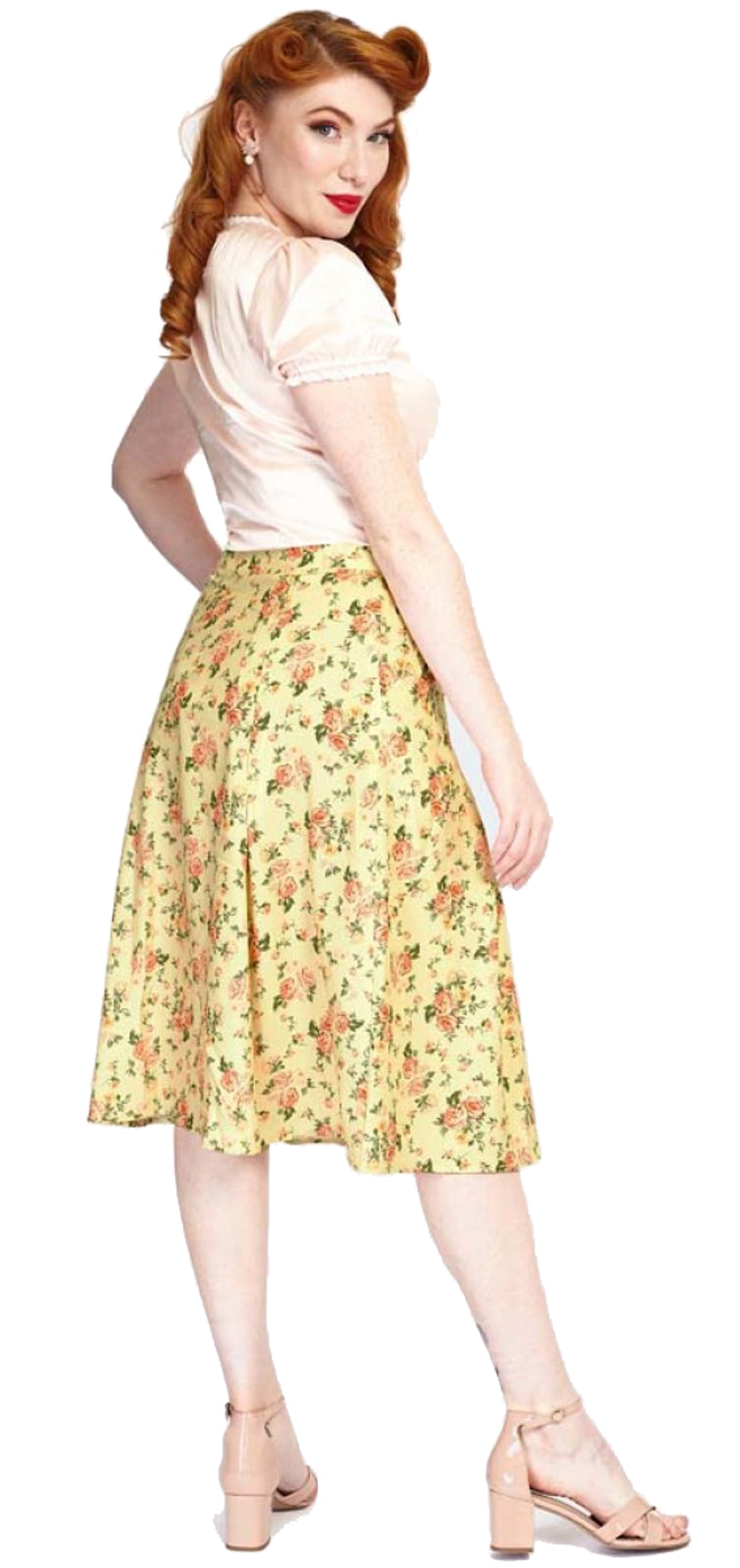 Voodoo_Vixen_DITSY_FLORAL_BLUMEN_Blueten_Vintage_BUTTON_FRONT_Retro_A-LINIE_ROCK_Skirt-4