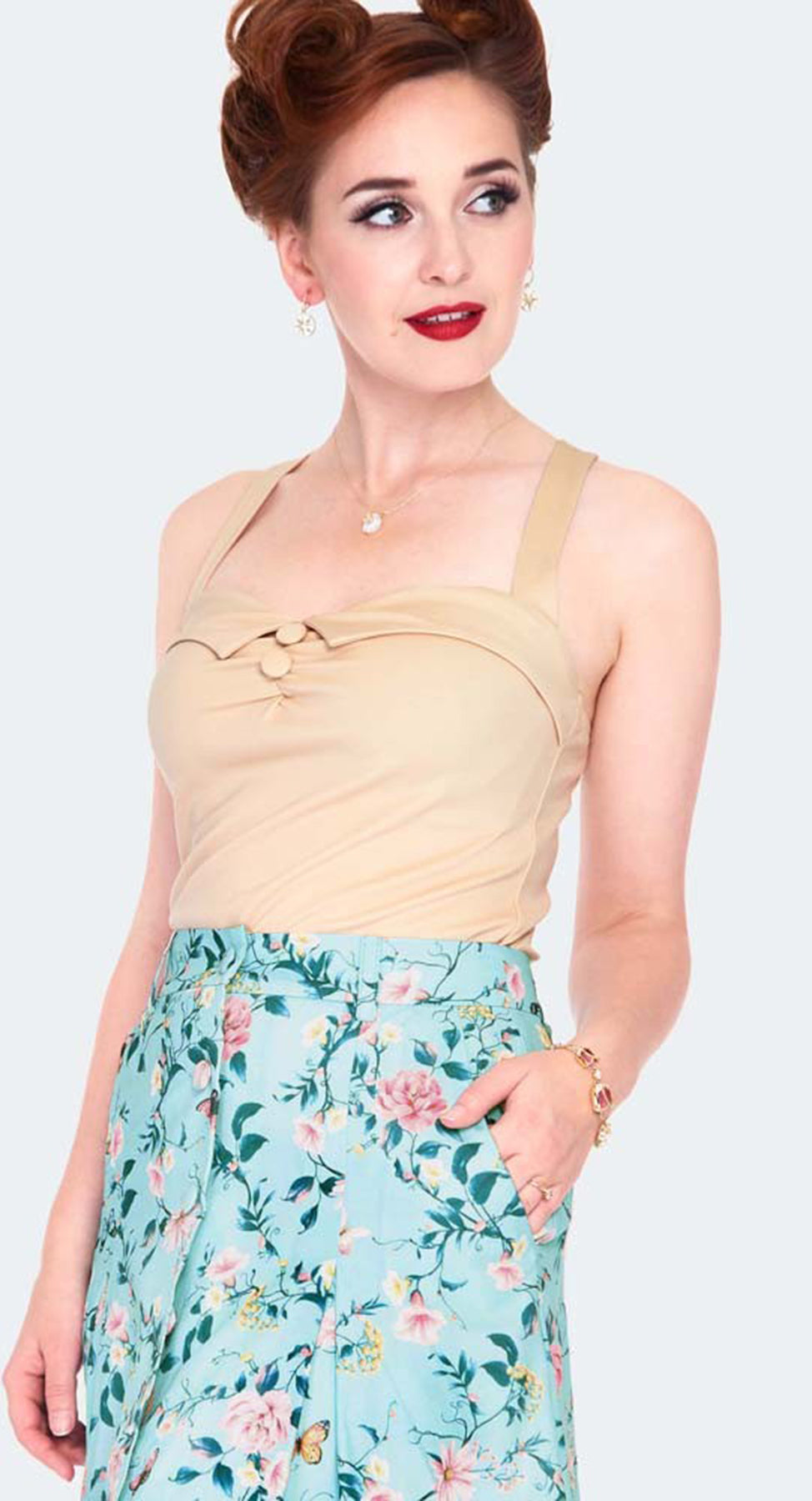 Voodoo_Vixen_Ditsy_butterfly_print_button_front_midi_skirt_Flowers_Blueten_SWING_SKIRT_Rock_killer_kirsche_2RHJp94S0QFGQP