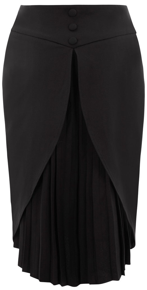 Voodoo_Vixen_ELAINE_Dipped_Hem_PLEATED_Vintage_PENCIL_SKIRT_Bleistiftrock-2