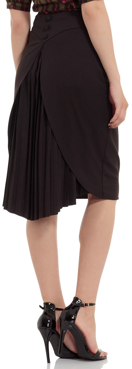 Voodoo_Vixen_ELAINE_Dipped_Hem_PLEATED_Vintage_PENCIL_SKIRT_Bleistiftrock-4