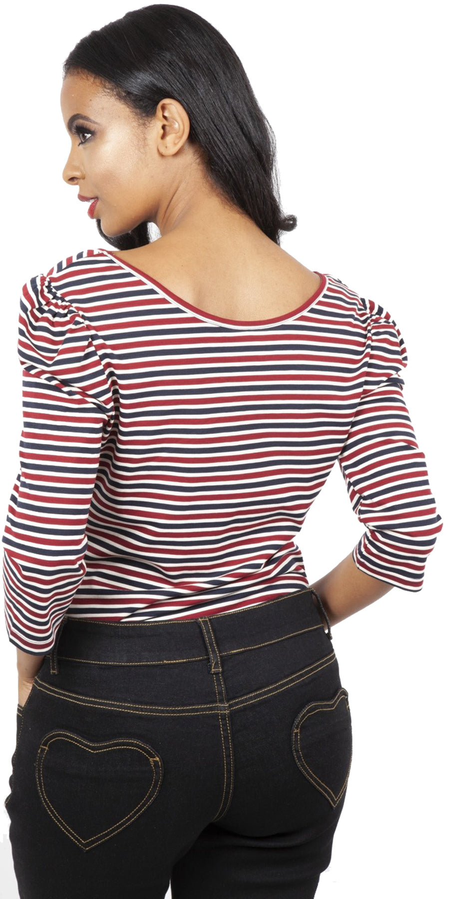 Voodoo_Vixen_ELLIE_STRIPED_DITA_Vintage_STREIFEN_Puffaermel_Retro_SHIRT_Oberteil_killer_kirsche_2