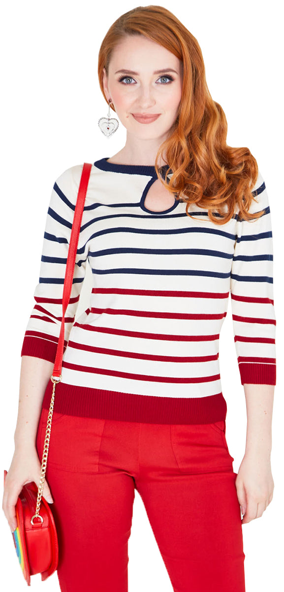 Voodoo_Vixen_EMERY_Vintage_STRIPE_Streifen_Keyhole_Feinstrick_PULLOVER_Sweater-1