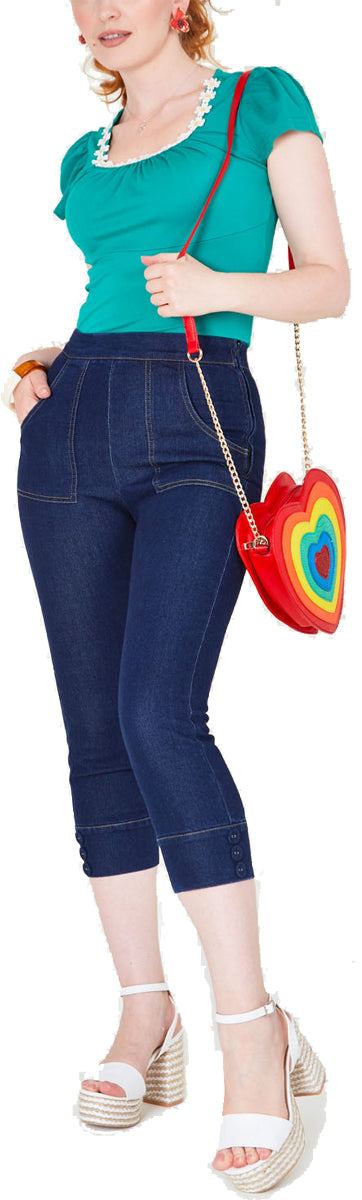 Voodoo_Vixen_EVA_Vintage_HIGH_WAISTED_50s_Slim_Fit_Denim_CAPRI_JEANS_Hose_killer_kirsche_1