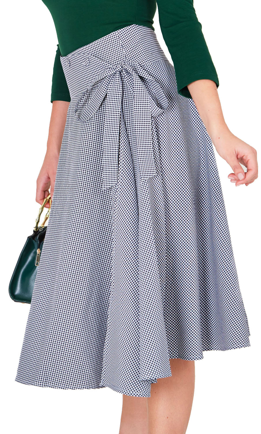 Voodoo_Vixen_Elizabeth_Curved_Waist_Bow_pepita_SWING_SKIRT_Rock_killer_kirsche_3