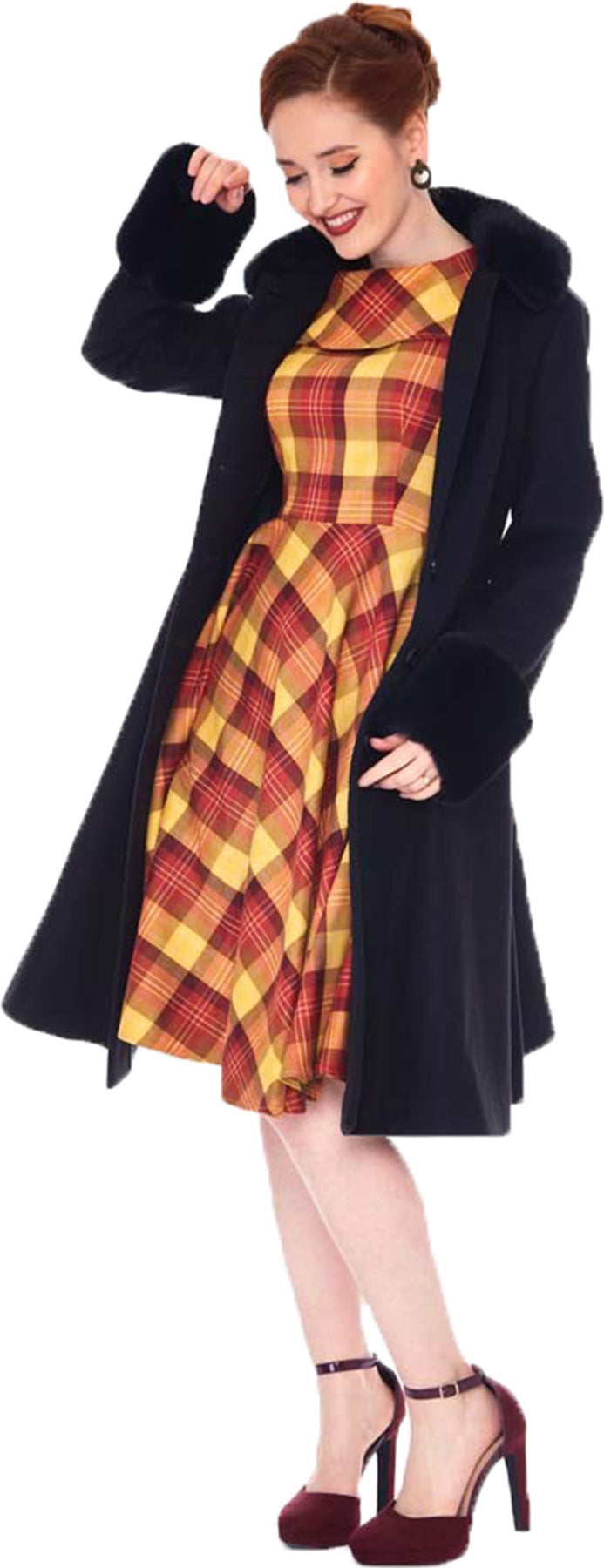 Voodoo_Vixen_FAUX_FUR_TRIM_Vintage_KUNSTFELL_A-Linie_50s_COAT_Mantel_Schwarz_Killer_Kirsche-3InCI40fUids1p
