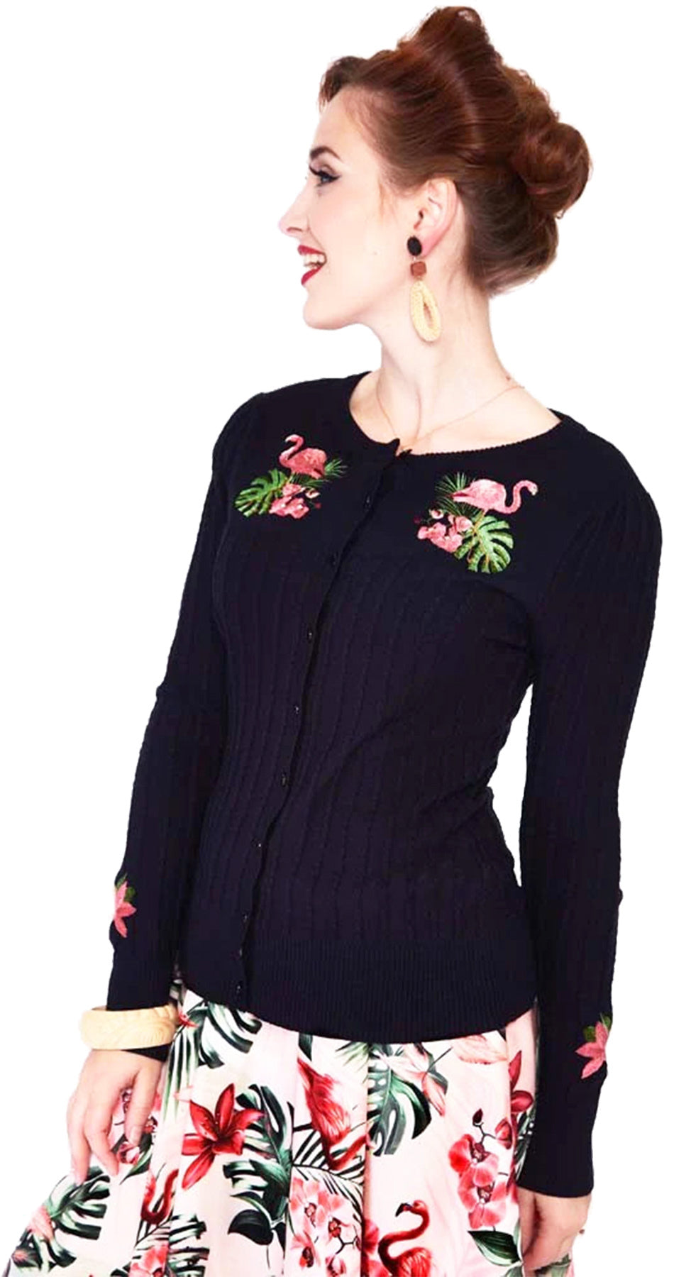 Voodoo_Vixen_FLAMINGO_Langarm_CARDIGAN_Stickjacke_killer_kirsche_1