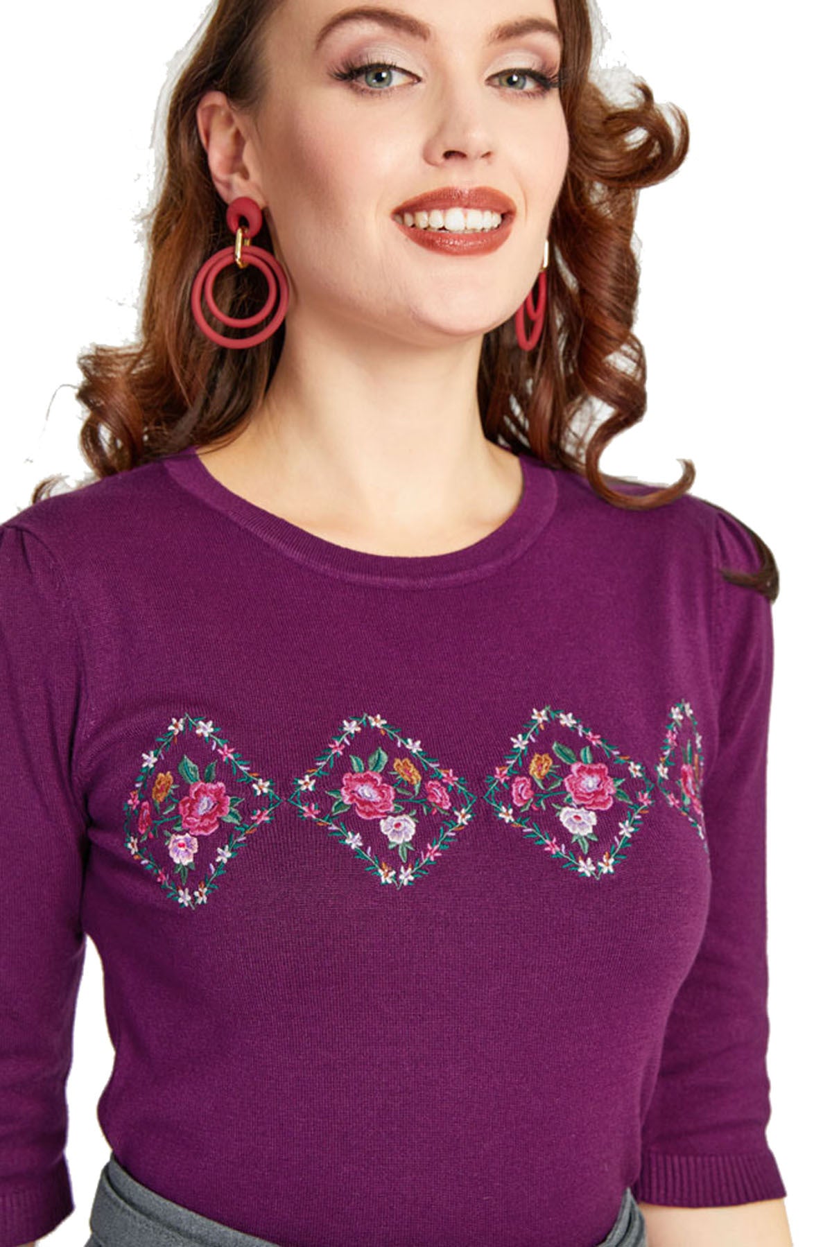 Voodoo_Vixen_FLORAL_ARGYLE_Pin_Up_50s_Vintage_SWEATER_Knitted_Pullover__Jumper_-_Aubergine-3CdxmJgs6Pnp1R