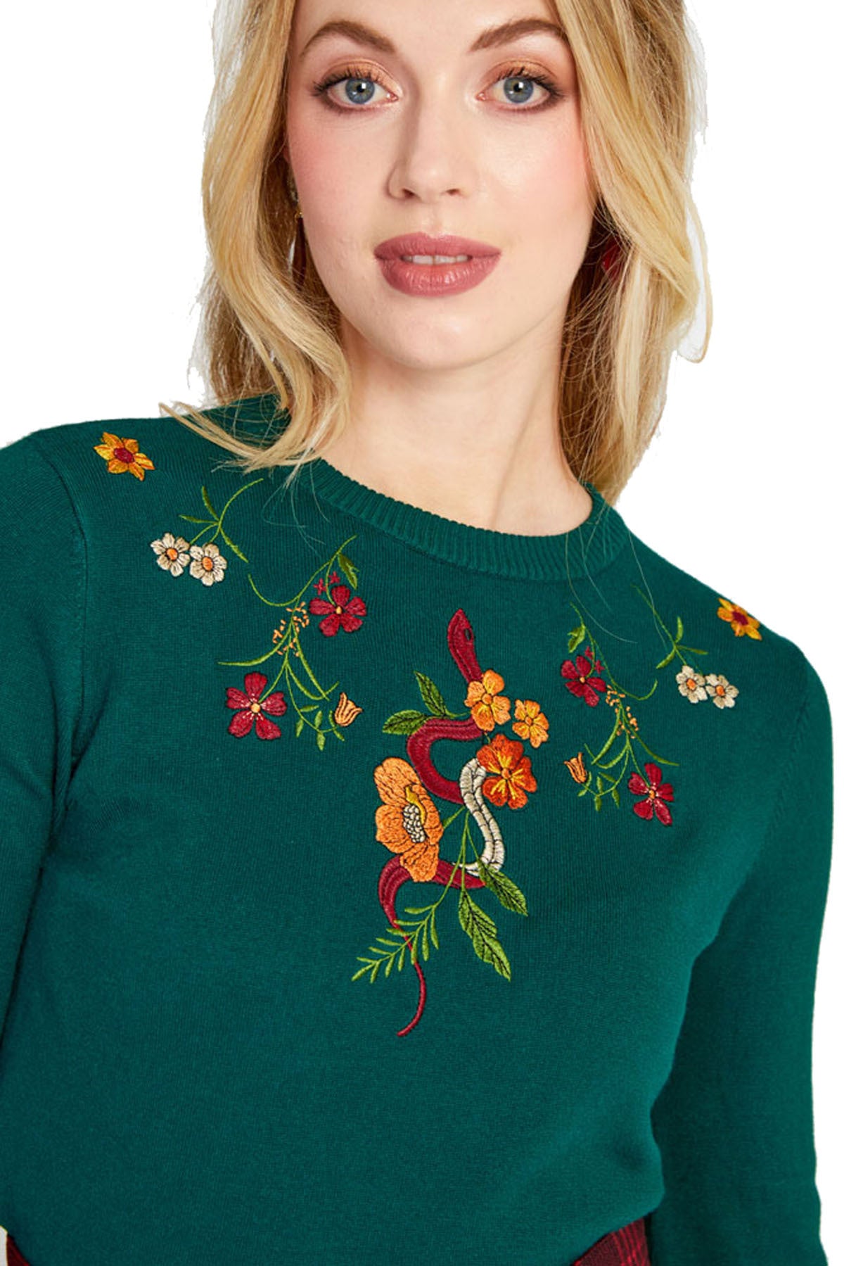 Voodoo_Vixen_FLORAL_VINTAGE_Pin_Up_50s_SWEATER_Knitted_Pullover_Jumper_-_Dunkelgruen-3