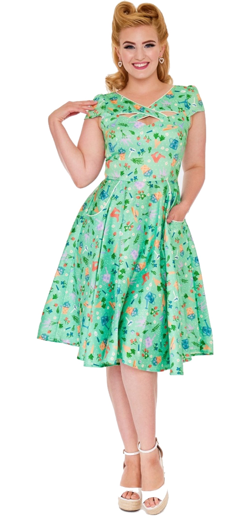 Voodoo_Vixen_GARDEN_PRINT_Vintage_Cut-Out_Criss-Cross_50s_SWING_DRESS_Kleid_-_Mint-1