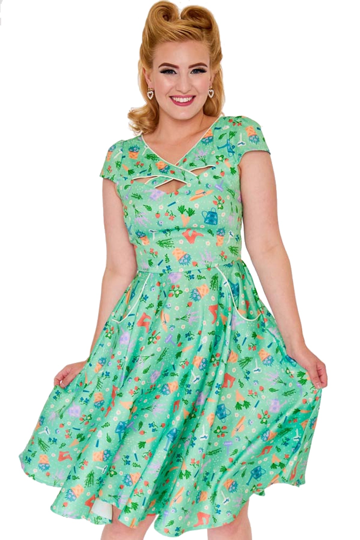 Voodoo_Vixen_GARDEN_PRINT_Vintage_Cut-Out_Criss-Cross_50s_SWING_DRESS_Kleid_-_Mint-2