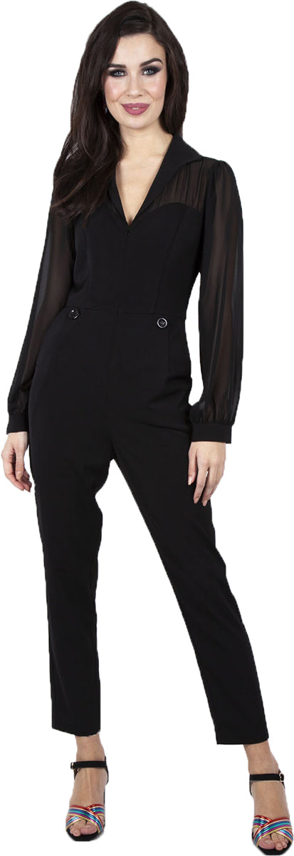 Voodoo_Vixen_GIA_Vintage_CAPE_Straight_Leg_V-NECK_Langarm_JUMPSUIT_Overall-2
