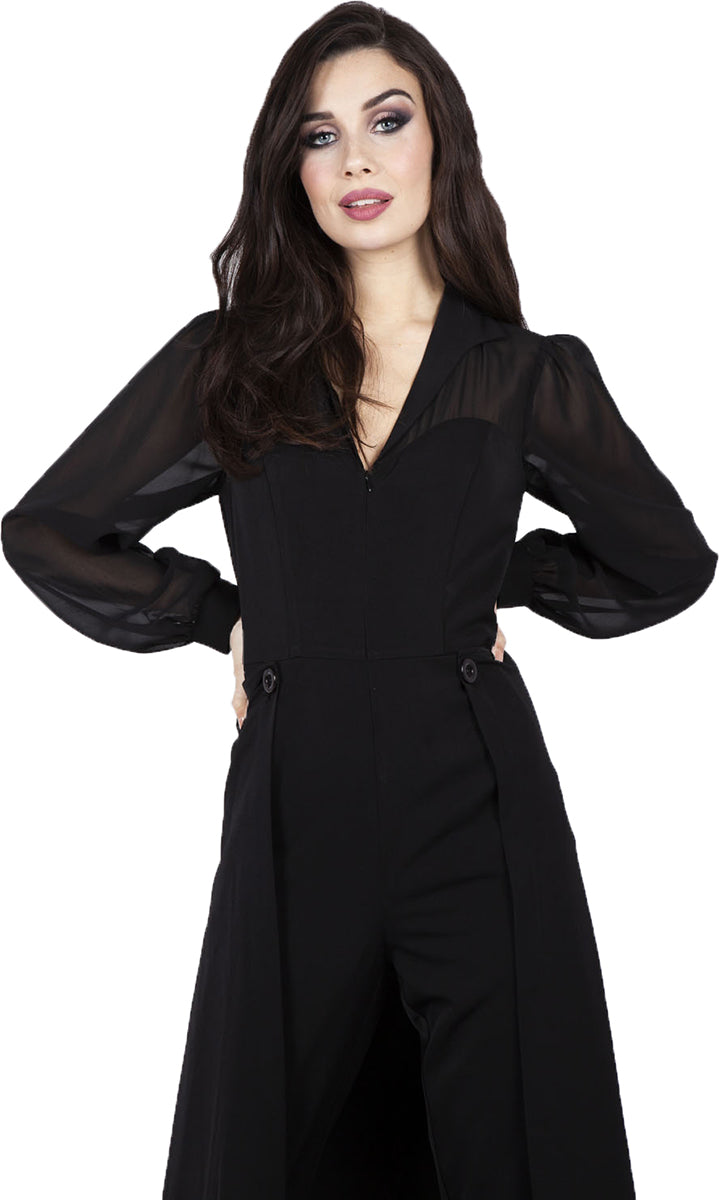 Voodoo_Vixen_GIA_Vintage_CAPE_Straight_Leg_V-NECK_Langarm_JUMPSUIT_Overall-5
