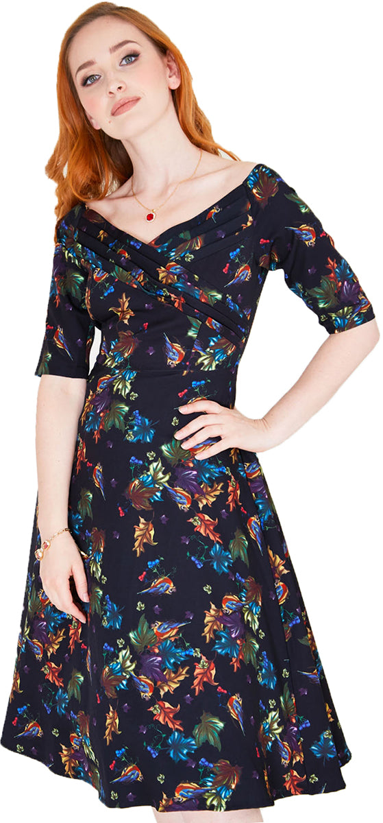 Voodoo_Vixen_GRACE_Vintage_VOGEL_Blaetter_LEAVES_V-Neck_SWING_DRESS_Kleid-2pogtYsi0UapoU