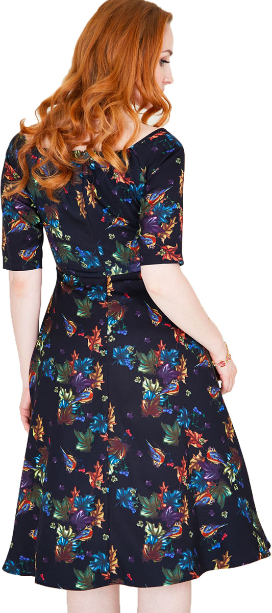 Voodoo_Vixen_GRACE_Vintage_VOGEL_Blaetter_LEAVES_V-Neck_SWING_DRESS_Kleid-3yOjGtGCXP0MEm