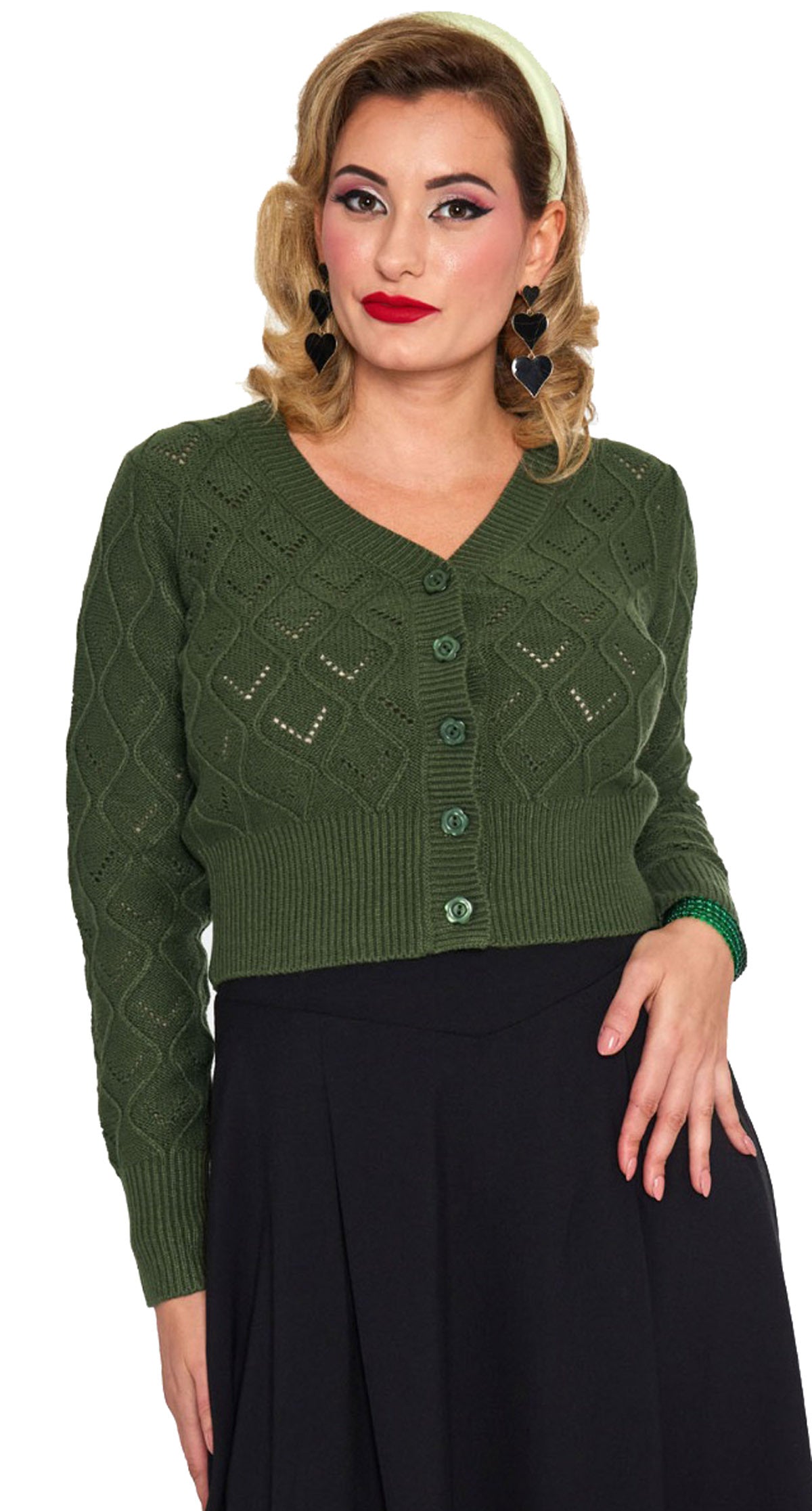 Voodoo_Vixen_GREEN_CHUNKY_Knit_50s_BUTTONED_Langarm_CARDIGAN_Strickjacke_-_Khaki-1