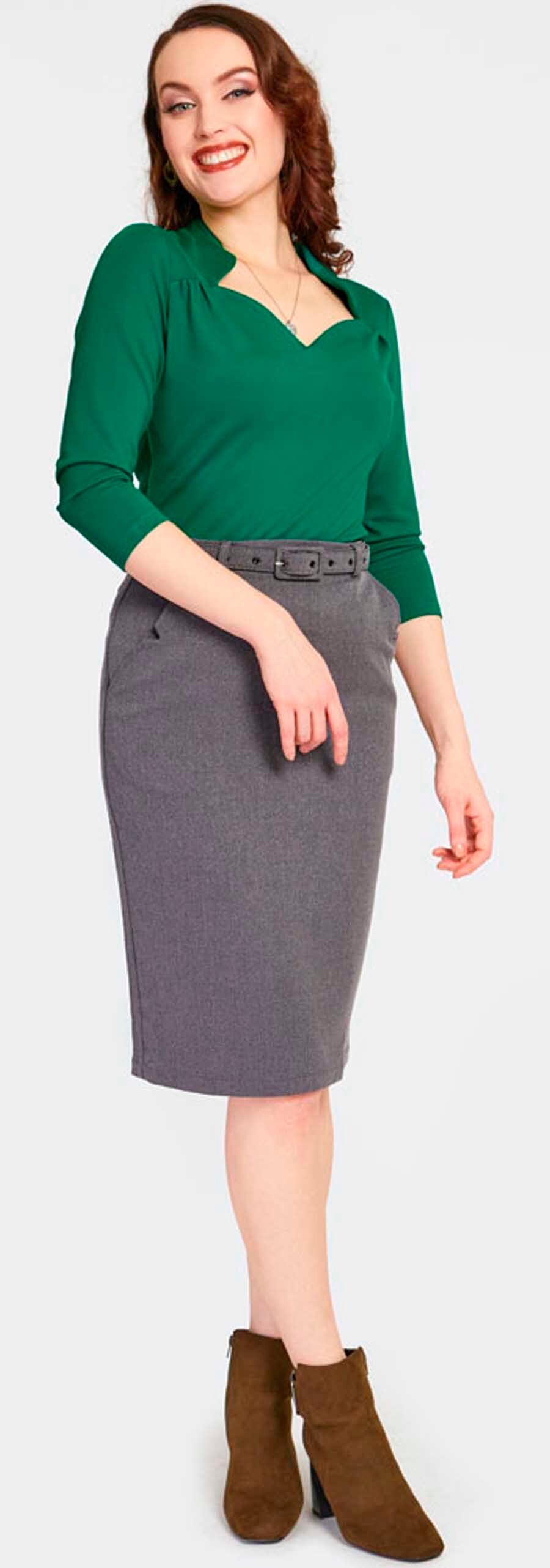 Voodoo_Vixen_GREEN_SWEETHEART_Vintage_Retro_3_4_Arm_Classic_SHIRT_Oberteil_-_Gruen-3