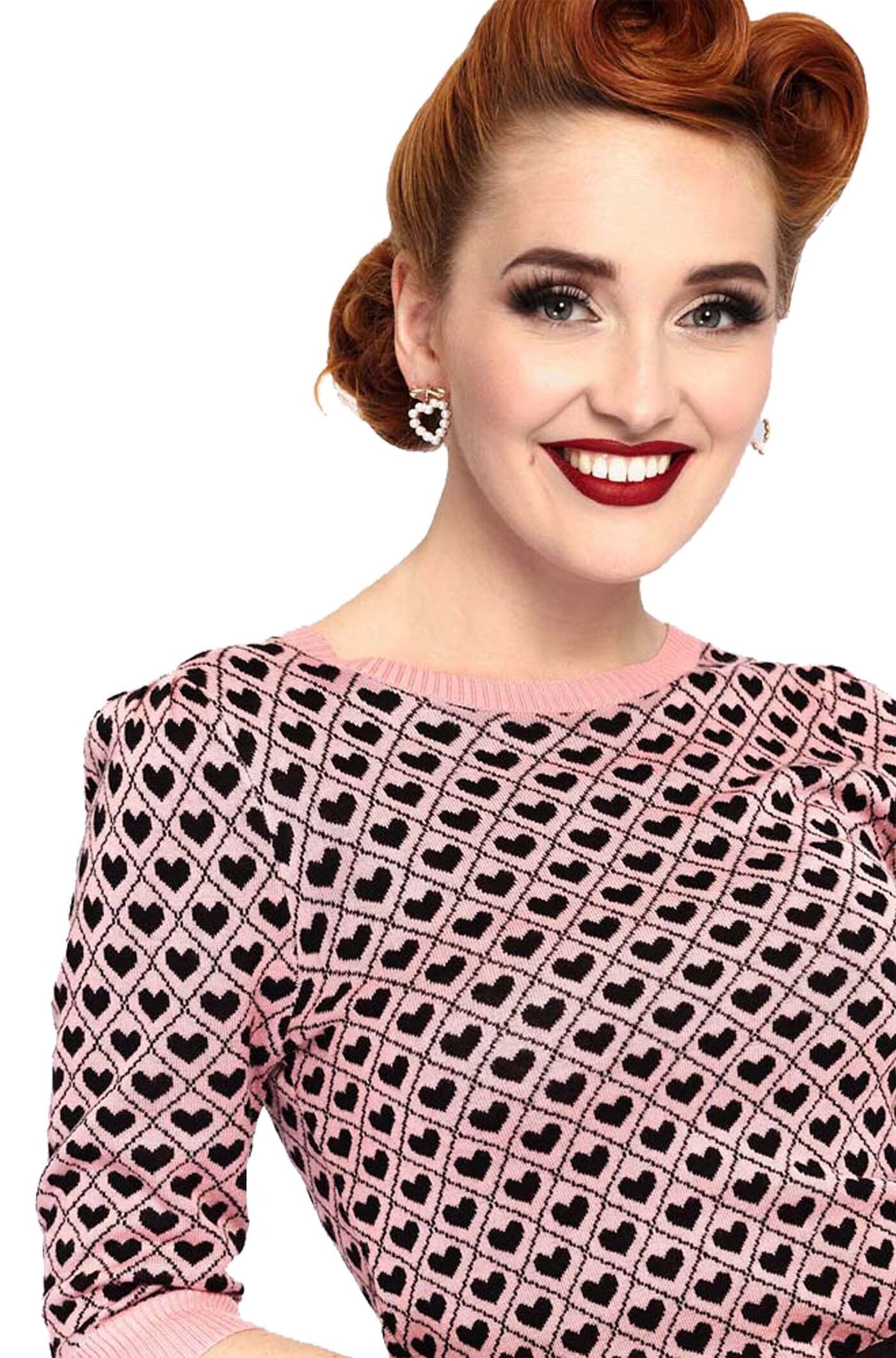Voodoo_Vixen_HEART_PATTERN_Vintage_Black_Heart_Herzchen_SWEATER_Knitted_Pullover_Jumper-3