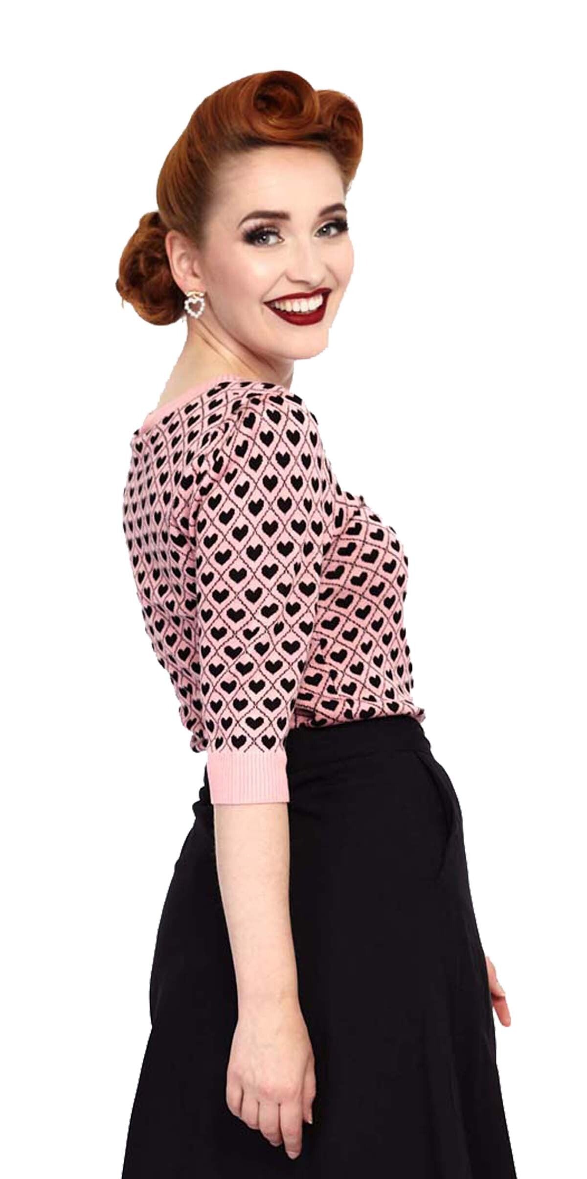 Voodoo_Vixen_HEART_PATTERN_Vintage_Black_Heart_Herzchen_SWEATER_Knitted_Pullover_Jumper-5
