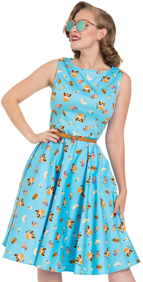 Voodoo_Vixen_HONEY_Vintage_Cute_CARTOON_CAT_Dress_SWING_KLEID-2