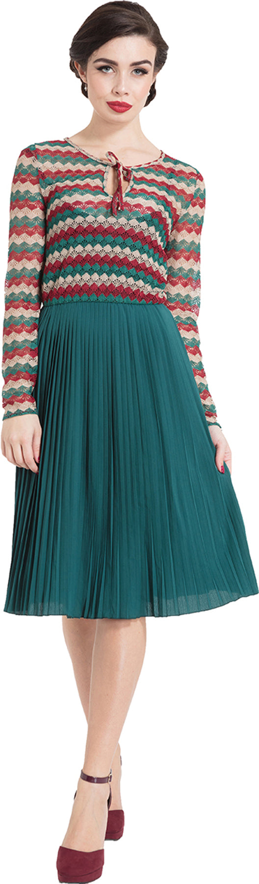 Voodoo_Vixen_IRIES_Vintage_CROCHET_Plissee_Langarm_60s_SWING_KLEID_Dress_killer_kirschedyhlekRKAnUC2