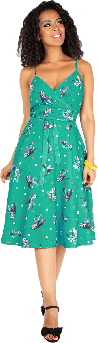 Voodoo_Vixen_IRIS_Vintage_CACTUS_Kaktus_Traeger_WRAP_V-Neck_SWING_KLEID_Dress-1