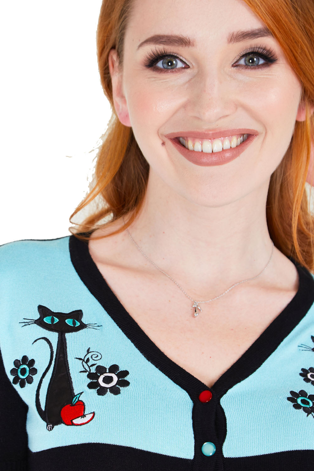 Voodoo_Vixen_Josephiene_Kitchen_Kitten_Vintage_katze_kurzarm_CARDIGAN_Stickjacke_killer_kirsche_4