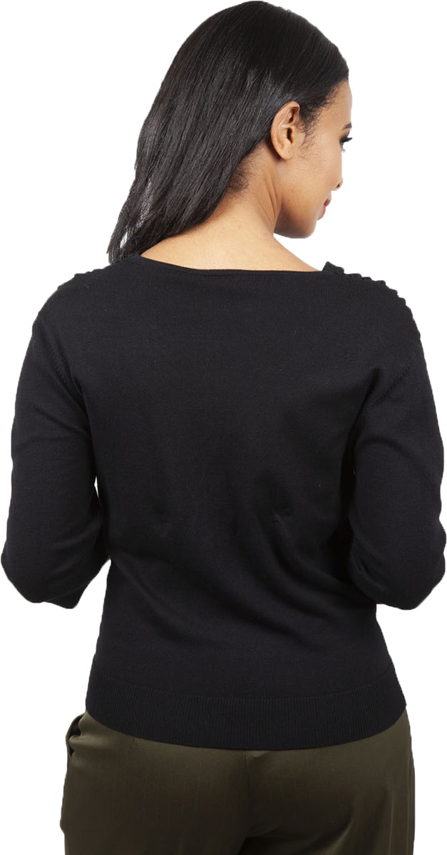 Voodoo_Vixen_LAUREN_Vintage_KNITTED_3_4_Arm_V-NECK_Shirt_PULLOVER_-2