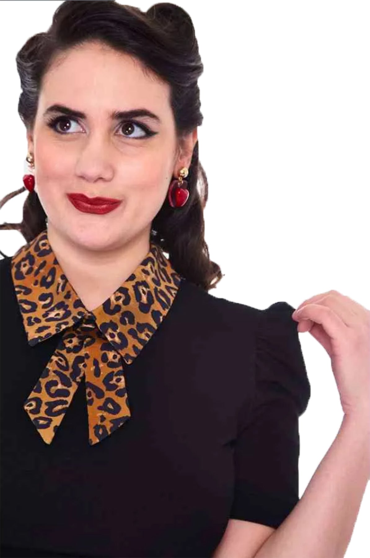 Voodoo_Vixen_LEOPARD_COLLAR_Retro_PUFFaeRMEL_50s_Oberteil_SHIRT_Bluse_Killer_Kirsche-3