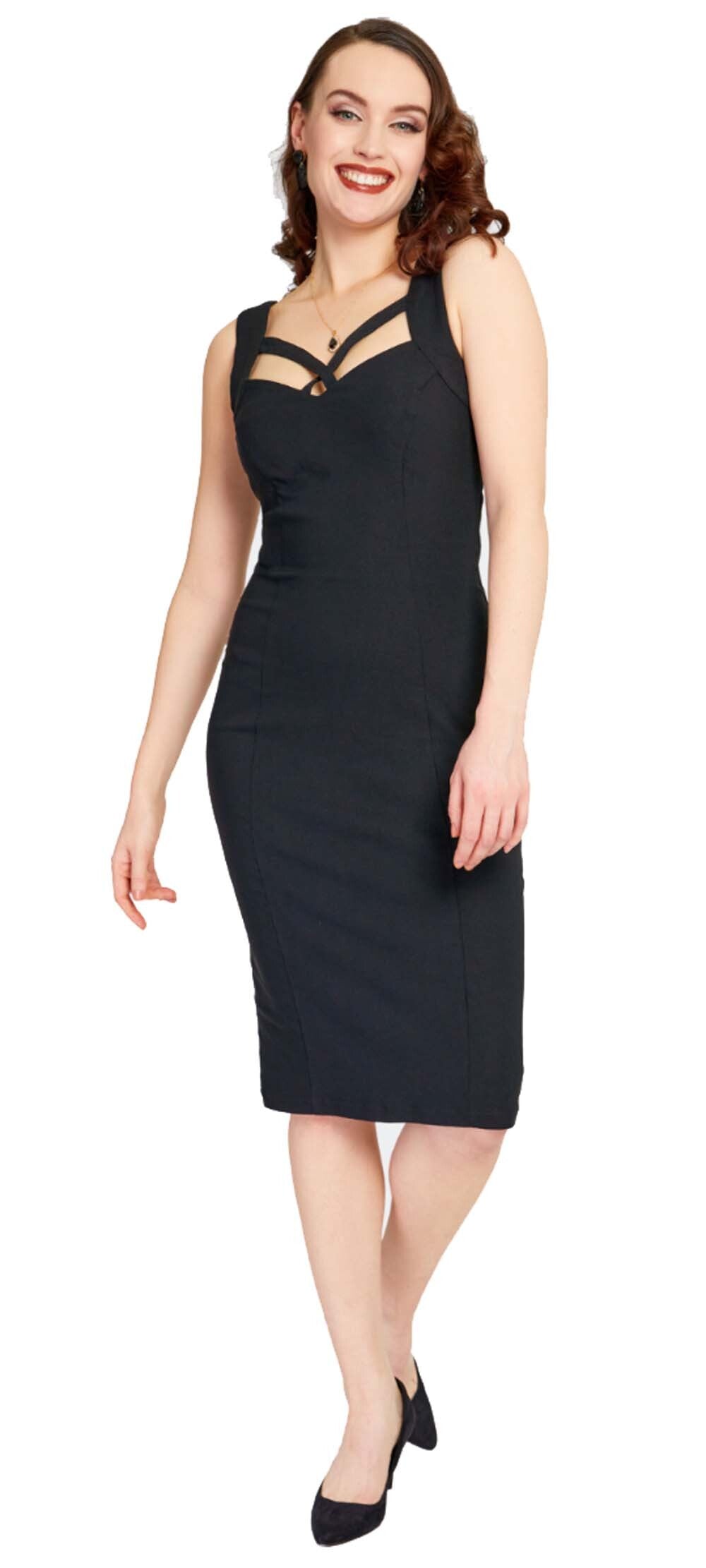 Voodoo_Vixen_LILLY_PIN_UP_Cross_Strap_Vintage_Cut-Out_PENCIL_Wiggle_DRESS_Bleistiftkleid_Schwarz-1