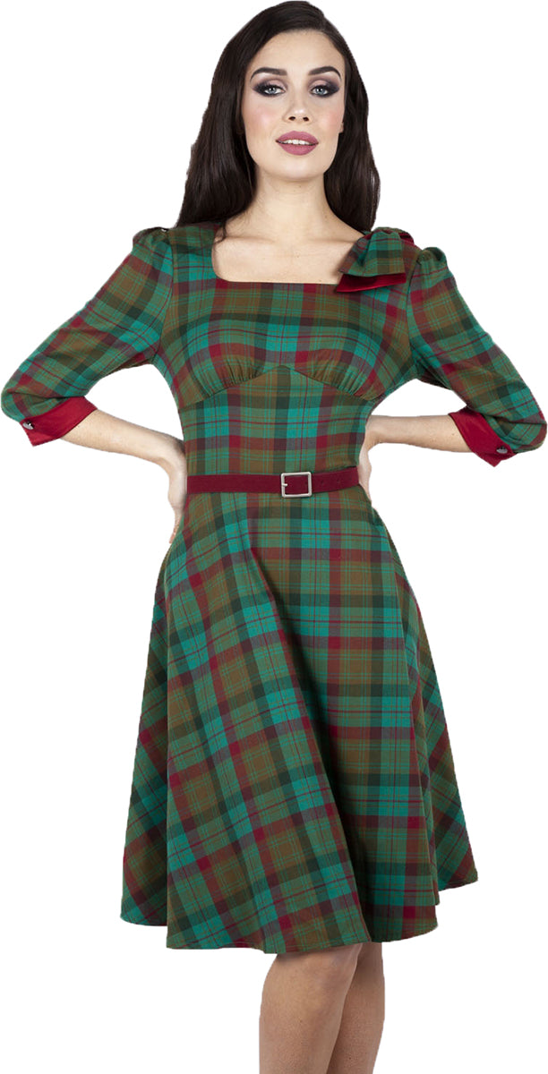 Voodoo_Vixen_LISLE_FOREST_Vintage_TARTAN_Schleifen_Swing_Dress_KLEID-2