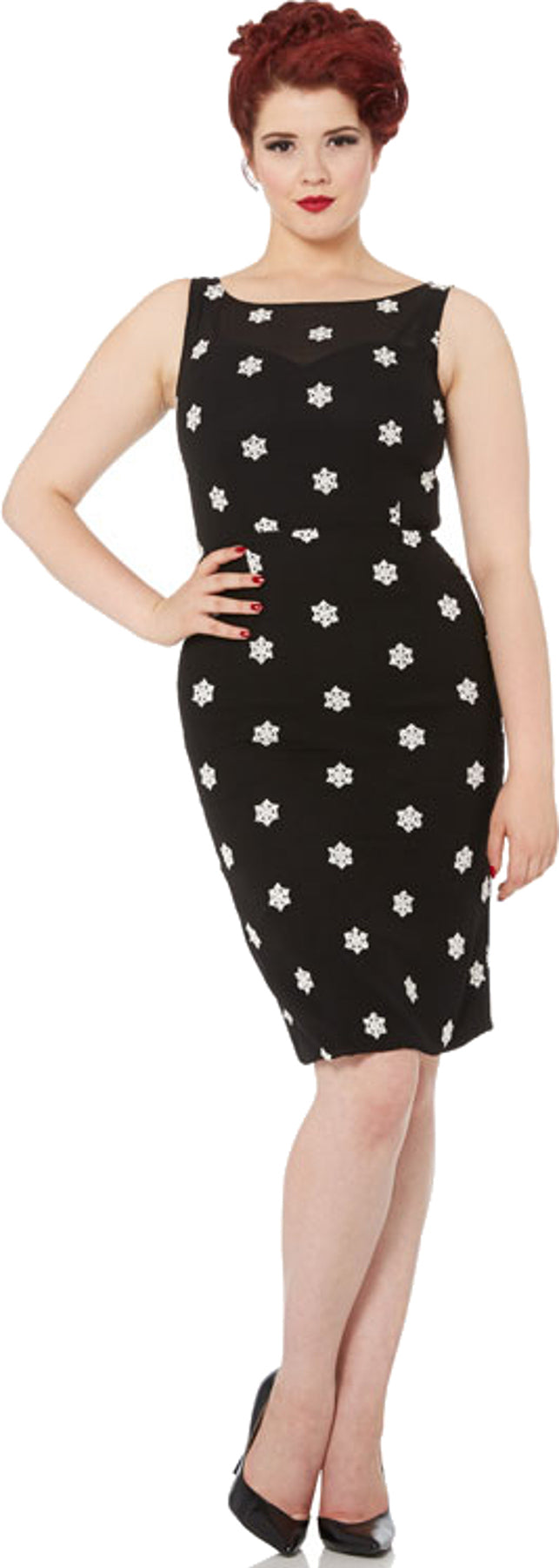 Voodoo_Vixen_LYDIA_Vintage_SNOWFLAKE_Pencil_Dress_KLEID_killer_kirsche
