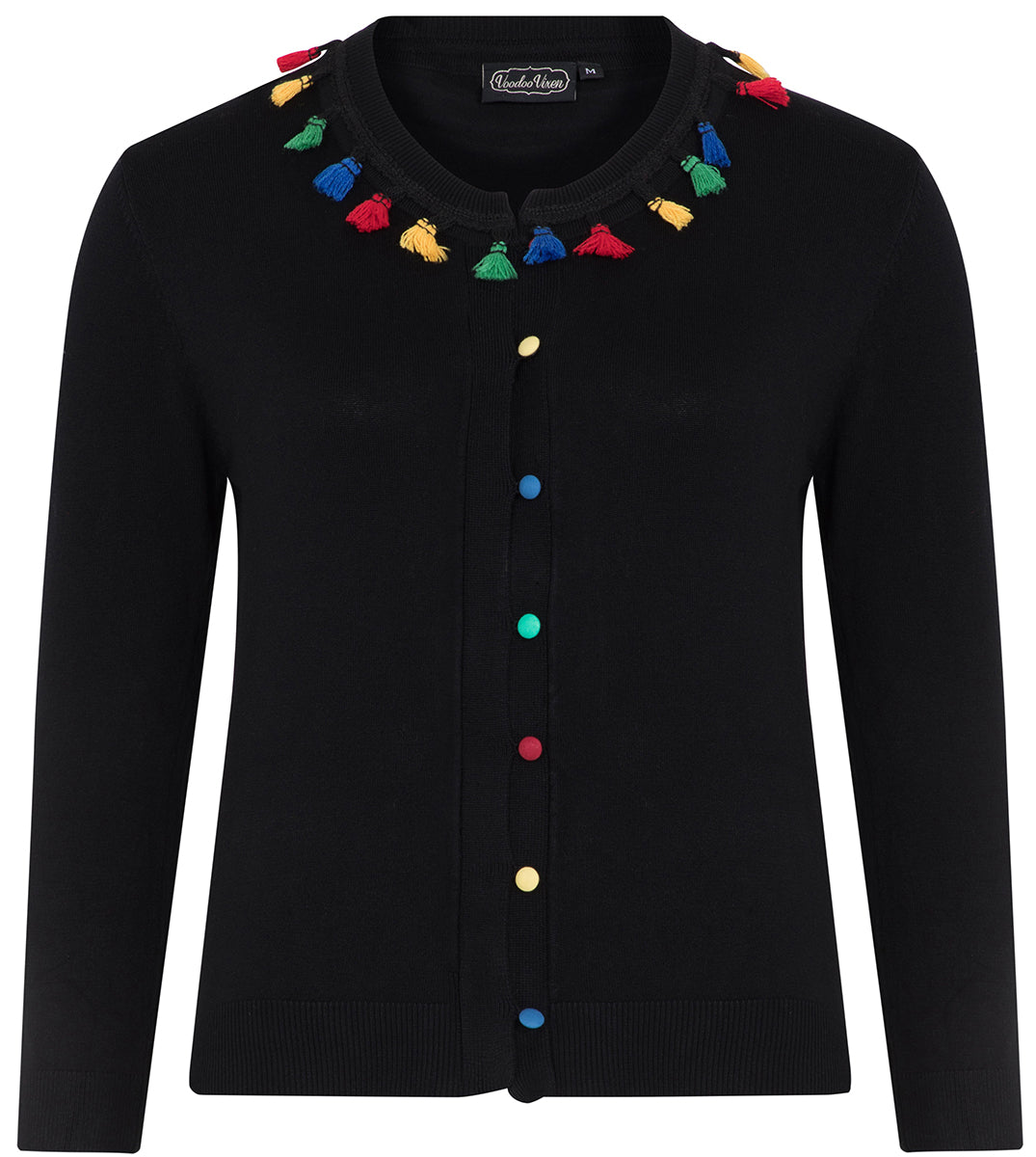 Voodoo_Vixen_MARIA_Vintage_Multi_Trim_TASSLE_Quasten_CARDIGAN_Strickjacke-4