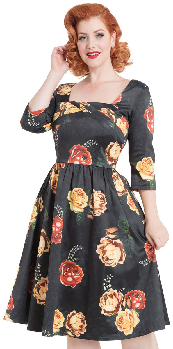 Voodoo_Vixen_MEG_Floral_Blueten_ROSEN_Vintage_DRESS_KLEID-1