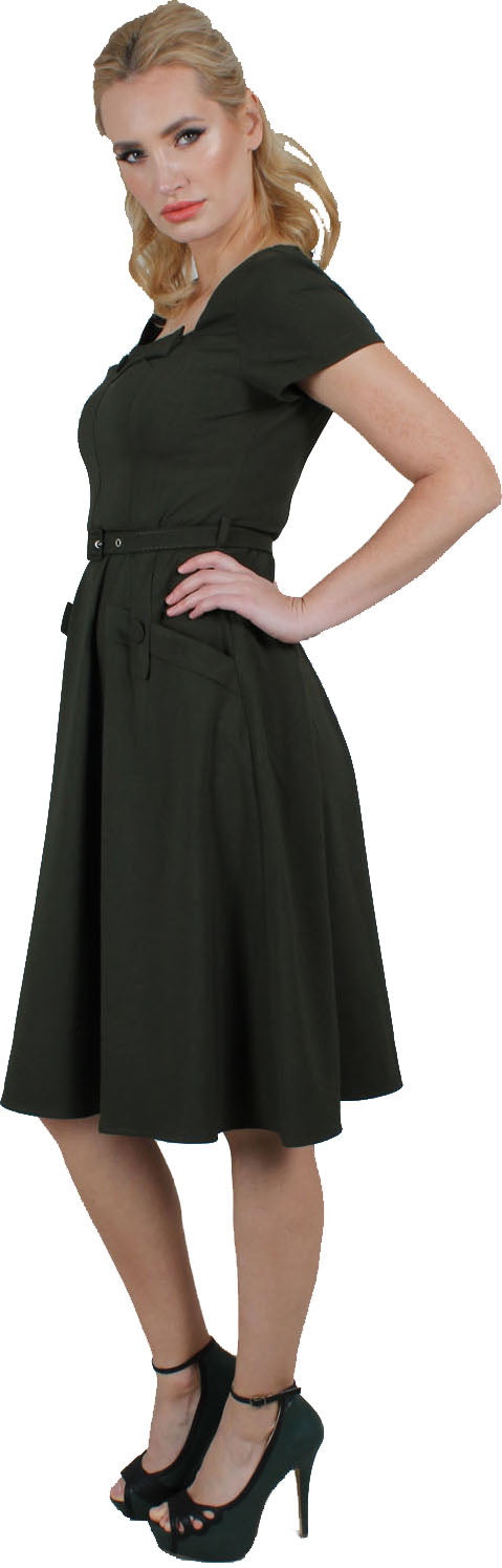 Voodoo_Vixen_Marine_Green_Front_Bodice_Flared_Schleife_Bow_Retro_SWING_DRESS_Kleid_killer_kirsche_3