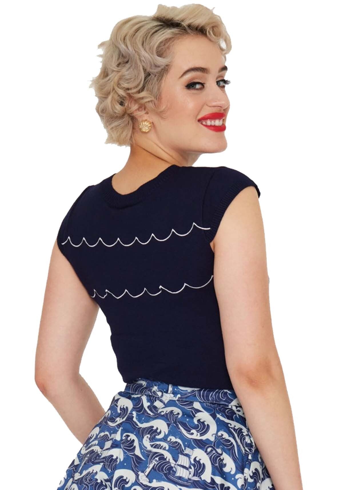 Voodoo_Vixen_NAUTICAL_WAVE_Vintage_Sailor_Oberteil_Knit_JUMPER_Pullover_-_Navy-4