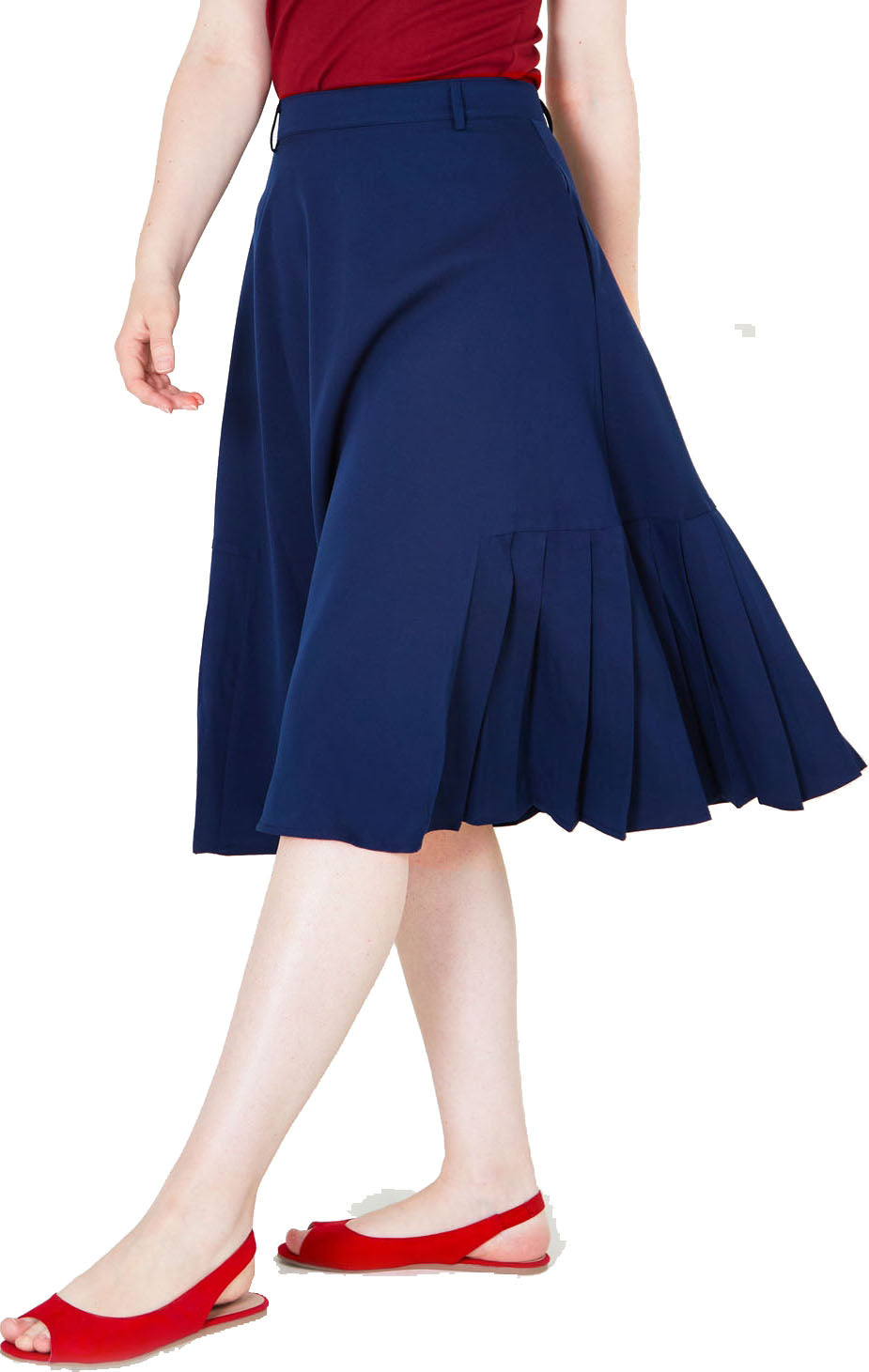 Voodoo_Vixen_Nyla_Knee-length_falten_uni_SWING_SKIRT_Rock_killer_kirsche__3