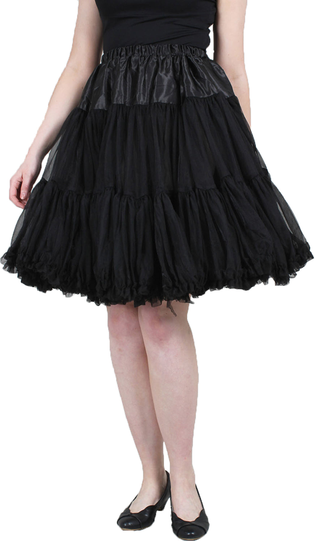 Voodoo_Vixen_PATTI_Vintage_SOFT_Swing_Tuell_Ruffle_Unterrock_PETTICOAT_Schwarz_killer_kirsche