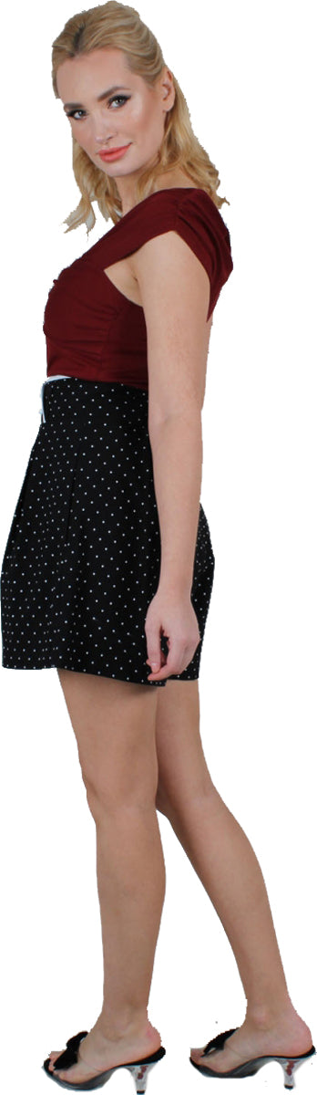Voodoo_Vixen_PAULINA_Vintage_POLKA_DOT_Punkte_High_Waisted_SHORTS_Kurze_Hose_killer_kirsche_2