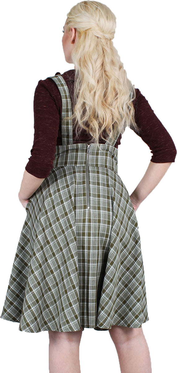 Voodoo_Vixen_PHOEBE_50s_SUSPENDER_High_Waist_Khaki_CHECK_SWING_SKIRT_Rock-2