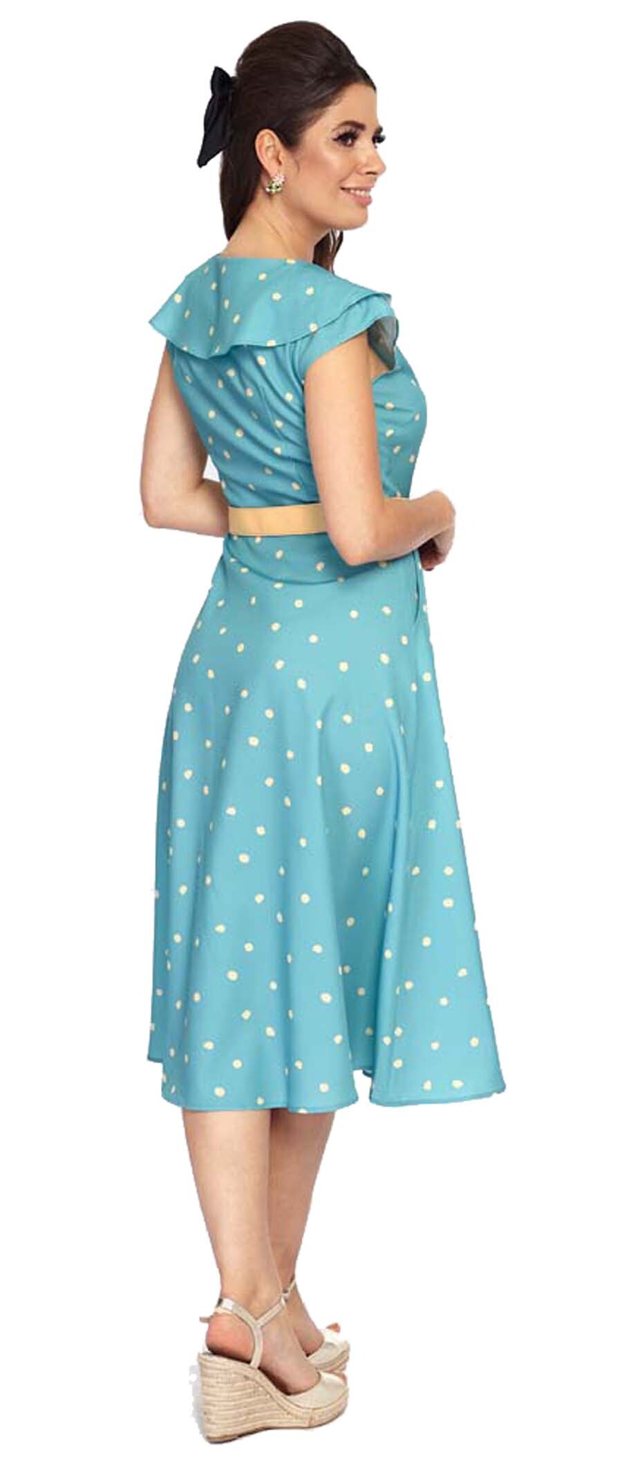 Voodoo_Vixen_POLKA_DOT_Vintage_PUNKTE_V-Neck_Ruffle_Collar_Flare_DRESS_Kleid_-_Himmelblau-5