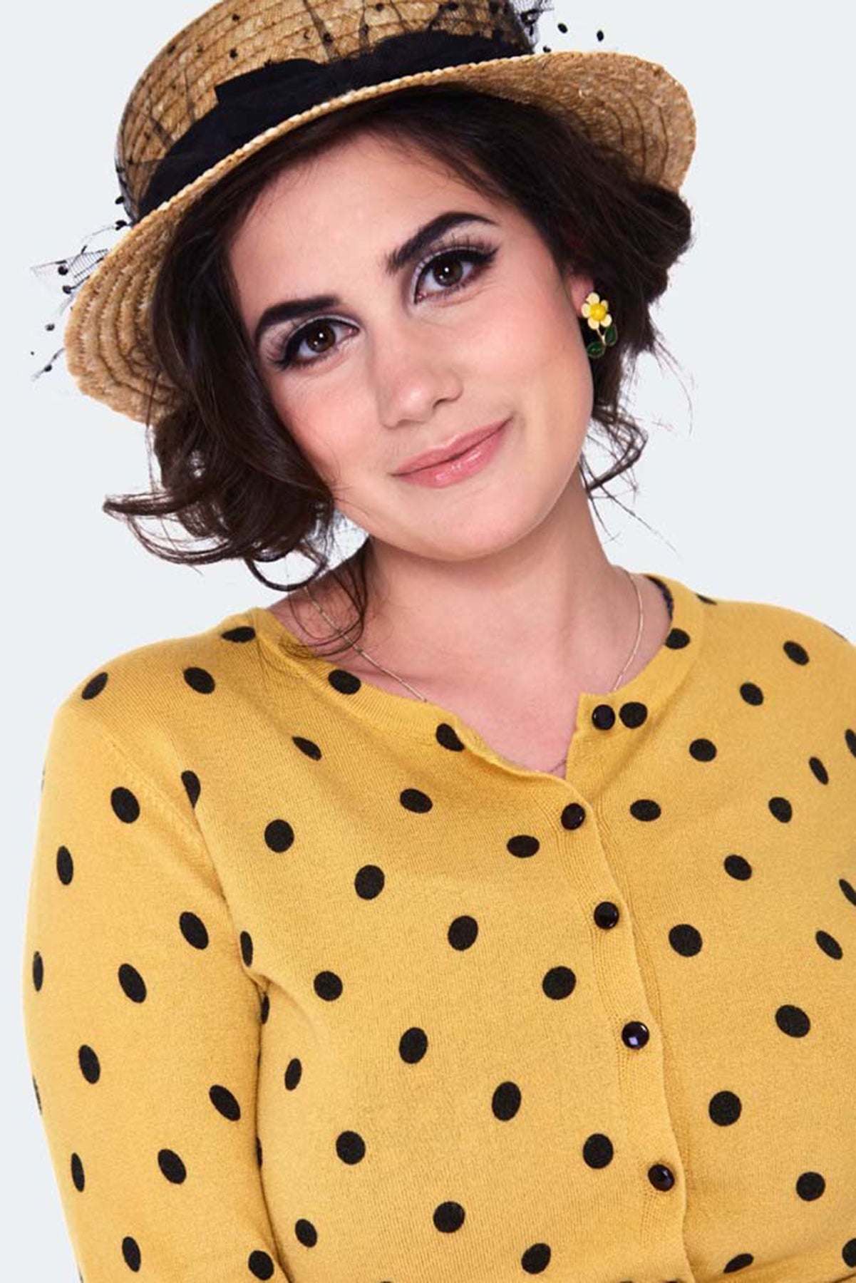 Voodoo_Vixen_Polka_DOTS_Punkte_Langarm_CARDIGAN_Stickjacke_-_Senfgelb_killer_kirsche_5uiZxRGwCfU8ox